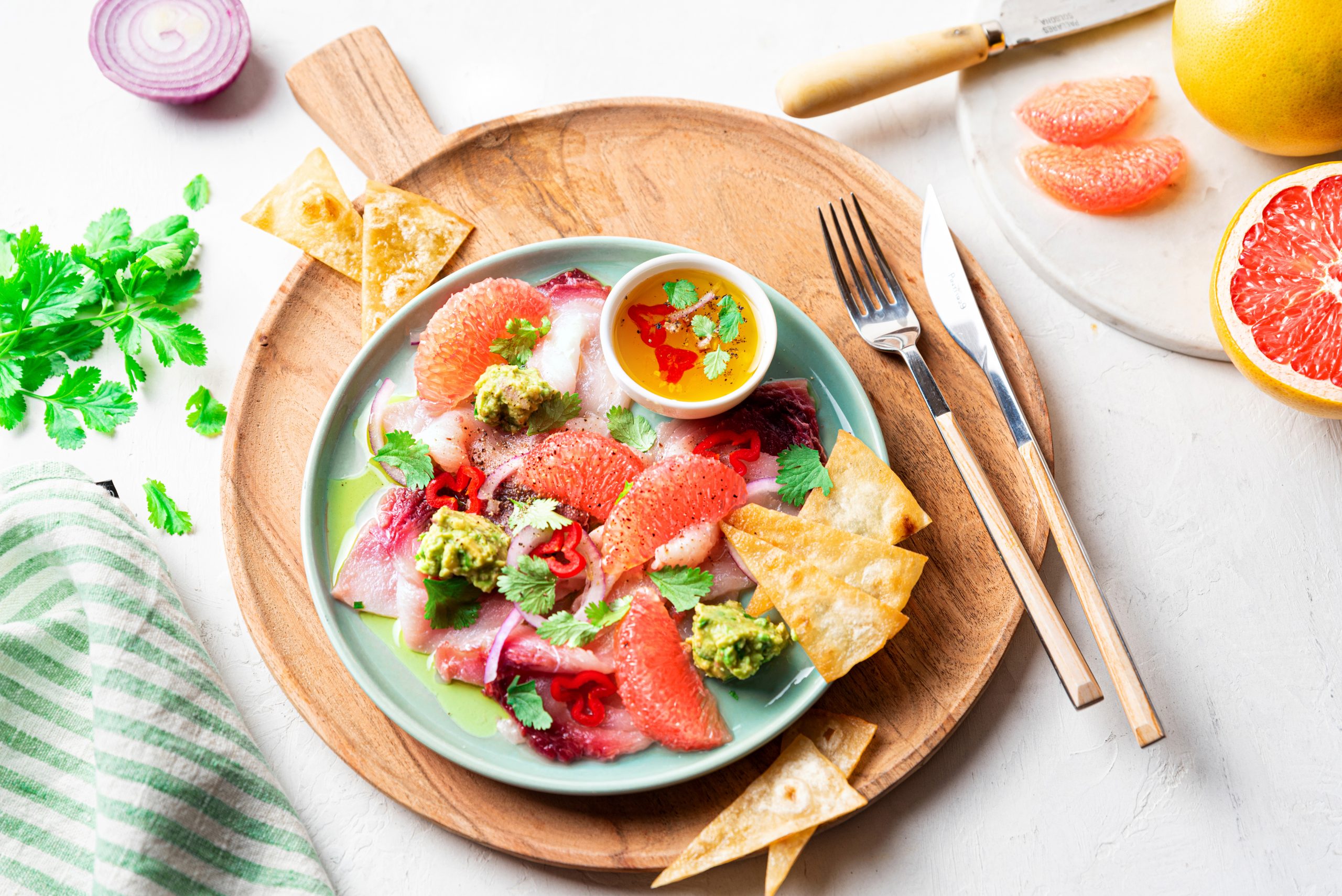 Ceviche d’espadon et pamplemousse de Floride