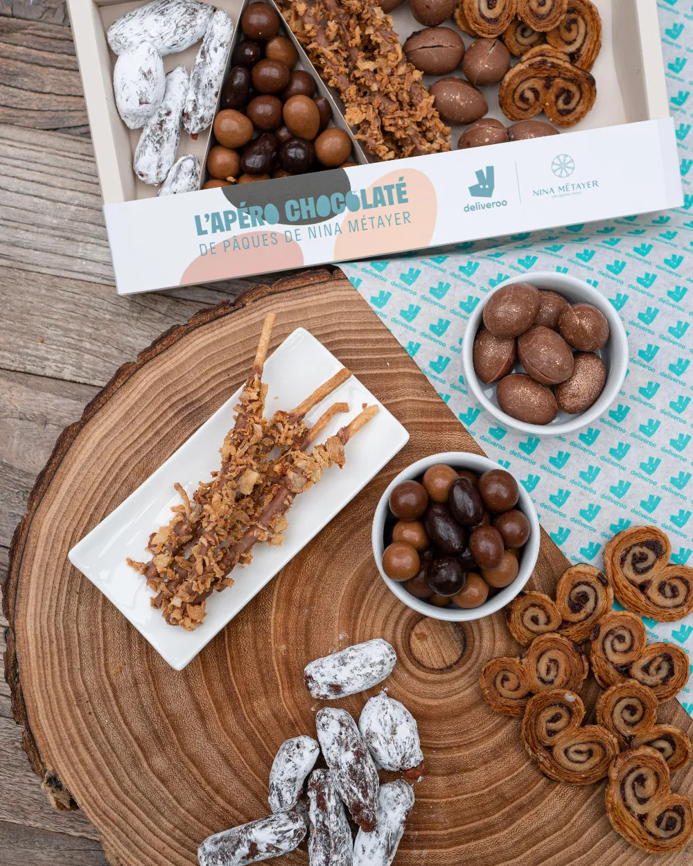 Pour Pâques : Deliveroo X Nina Métayer : des créations « snacking » tout choco
