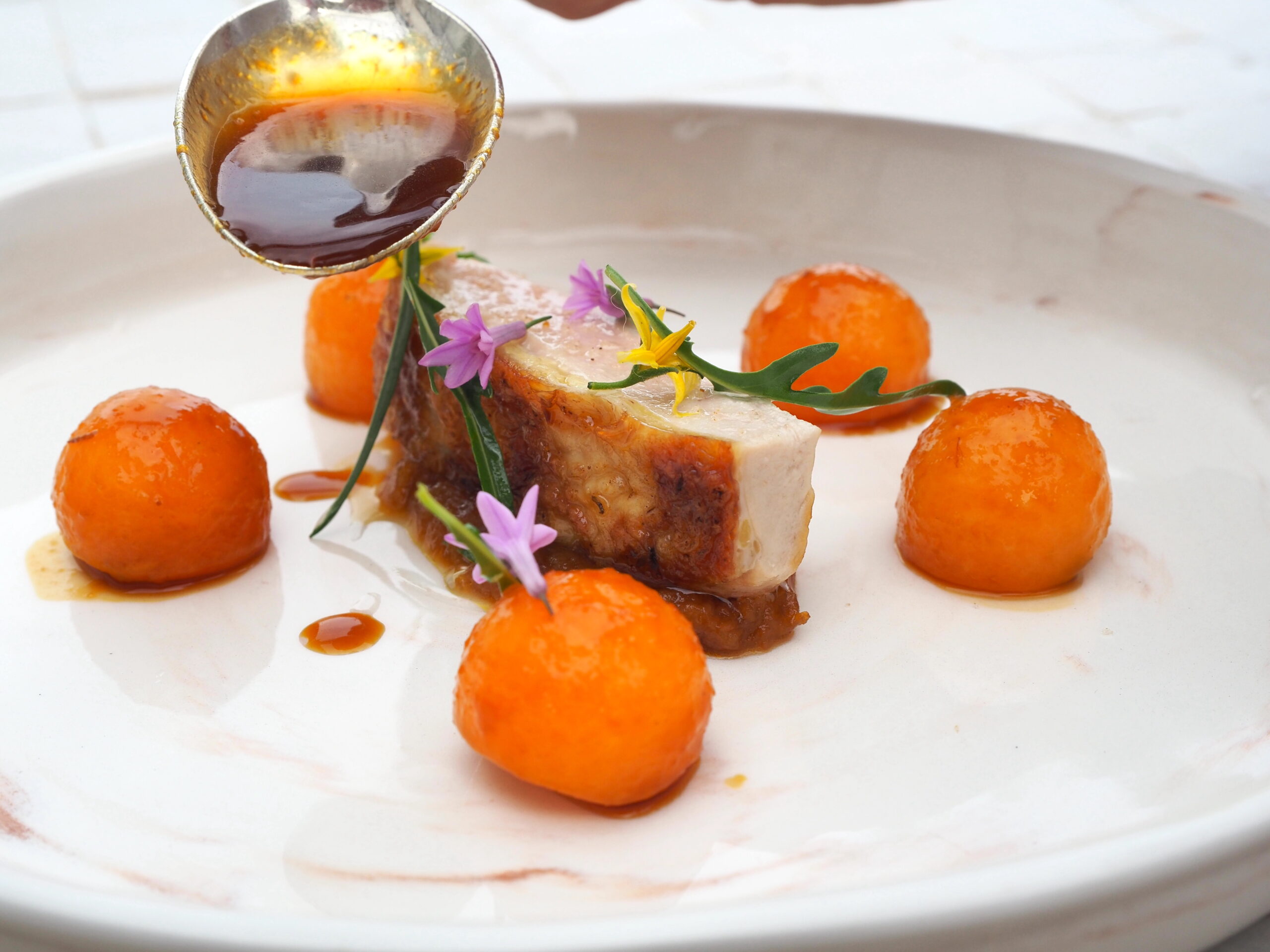 Melon de Monsieur Fargier et Suprême de pintade de Monsieur Pons