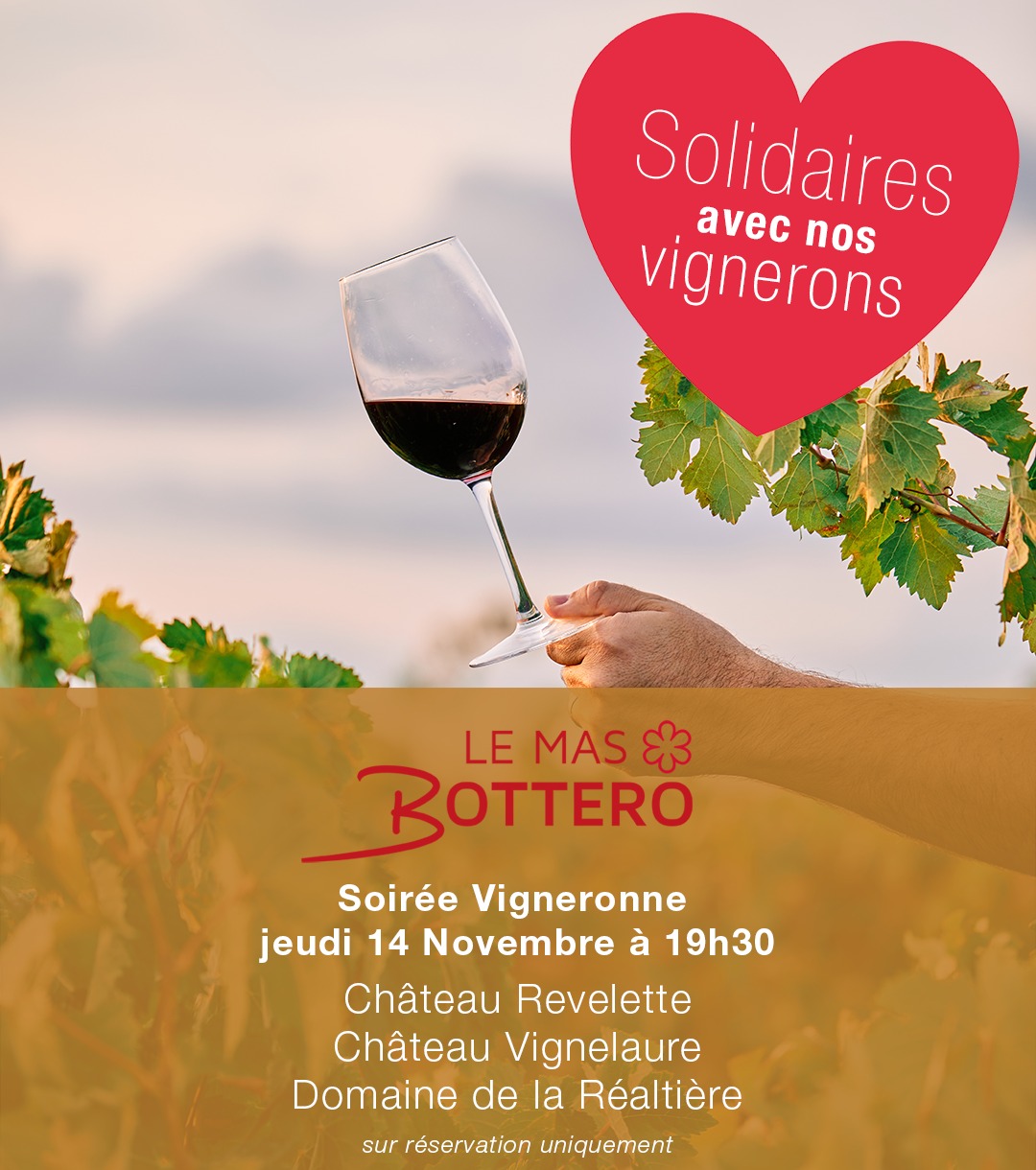 Soirée vigneronne évènement au Mas Bottero