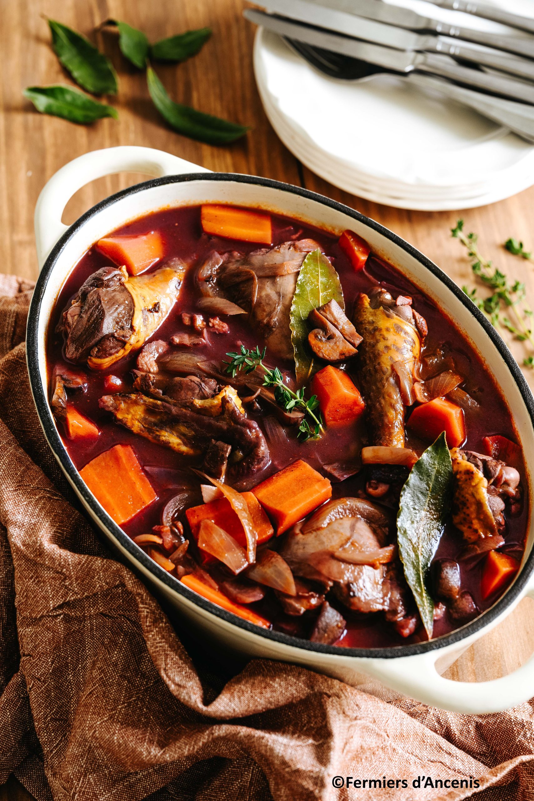 Pintade forestière façon Bourguignon