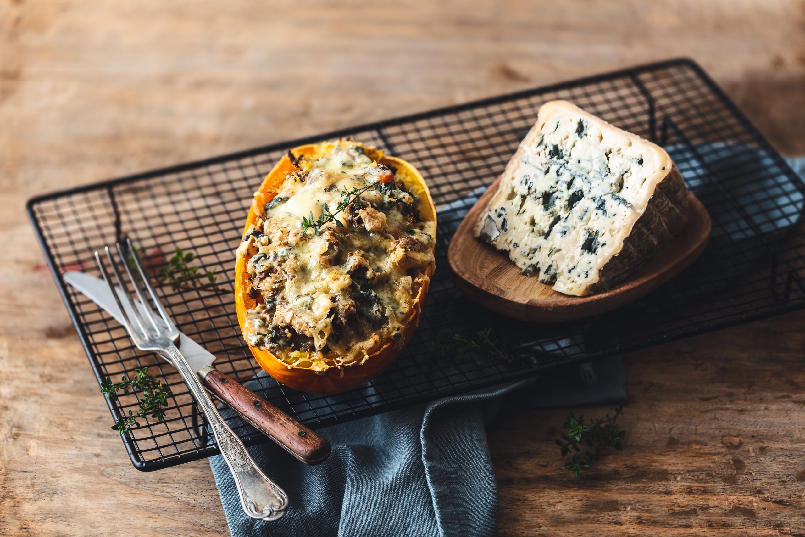 Gratin de courge spaghetti à l’AOP Bleu d’Auvergne